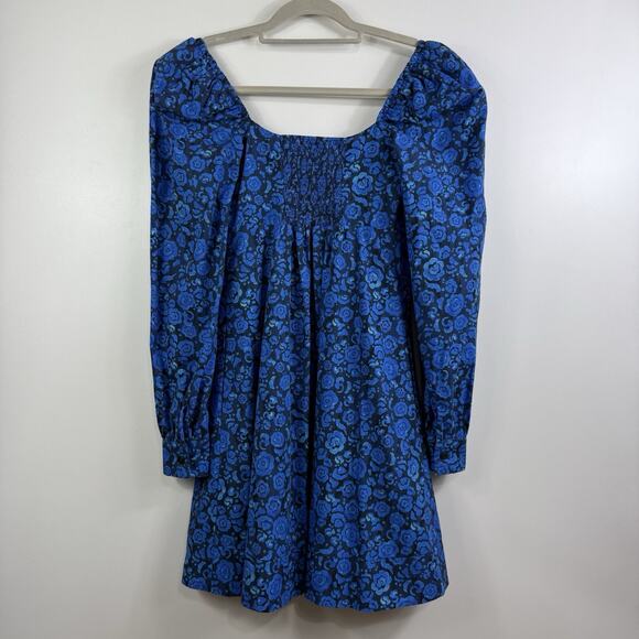 DE LORETA New Pique Dress in Camelia XS Mini Puff Sleeve Smocked Full Button - Picture 10 of 16